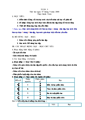 Giáo án Toán + Tiếng Việt Lớp 5 - Tuần 3 - Năm học 2019-2020 (Buổi 2)