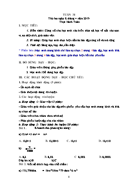 Giáo án Toán + Tiếng Việt Lớp 5 - Tuần 31 - Năm học 2018-2019 (Buổi 2)