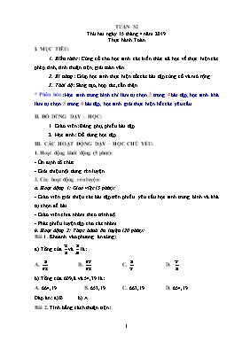 Giáo án Toán + Tiếng Việt Lớp 5 - Tuần 32 - Năm học 2018-2019 (Buổi 2)