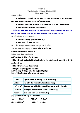 Giáo án Toán + Tiếng Việt Lớp 5 - Tuần 6 - Năm học 2018-2019 (Buổi 2)