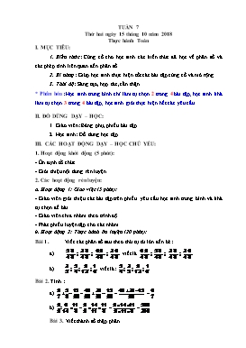 Giáo án Toán + Tiếng Việt Lớp 5 - Tuần 7 - Năm học 2018-2019 (Buổi 2)