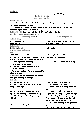 Giáo án Tổng hợp buổi chiều Lớp 5 - Tuần 4 - Năm học 2019-2020