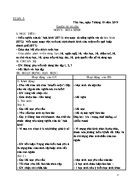 Giáo án Tổng hợp buổi chiều Lớp 5 - Tuần 5 - Năm học 2019-2020 (Bản 2 cột)