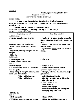 Giáo án Tổng hợp buổi chiều Lớp 5 - Tuần 6 - Năm học 2019-2020 (Bản 2 cột)