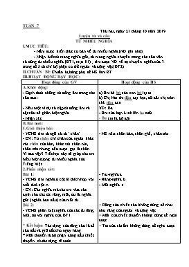 Giáo án Tổng hợp buổi chiều Lớp 5 - Tuần 7 - Năm học 2019-2020 (Bản 2 cột)