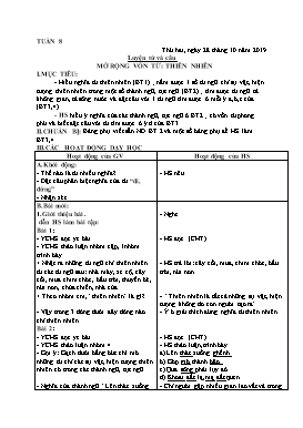 Giáo án Tổng hợp buổi chiều Lớp 5 - Tuần 8 - Năm học 2019-2020 (Bản 2 cột)