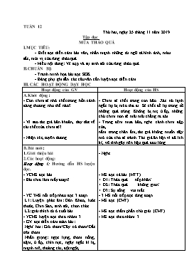 Giáo án Tổng hợp buổi sáng Lớp 5 - Tuần 12 - Năm học 2019-2020