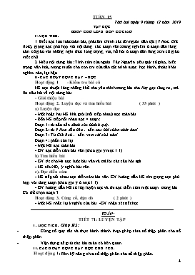 Giáo án Tổng hợp buổi sáng Lớp 5 - Tuần 15 - Năm học 2019-2020