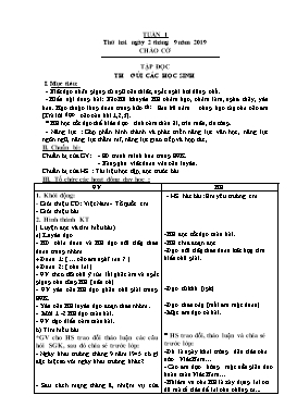 Giáo án Tổng hợp các môn học Lớp 5 - Tuần 1 - Năm học 2019-2020 (Bản 2 cột)