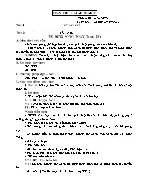 Giáo án Tổng hợp các môn Khối 5 - Tuần 20 - Năm học 2018-2019