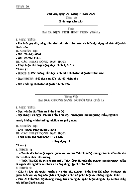 Giáo án Tổng hợp các môn Khối 5 - Tuần 20 - Năm học 2019-2020