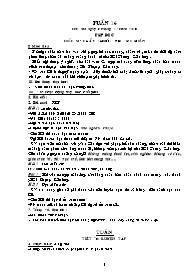 Giáo án Tổng hợp các môn Lớp 5 - Tuần 16 - Năm học 2010-2011