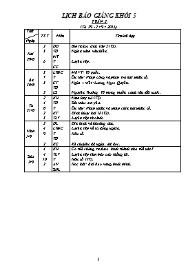 Giáo án Tổng hợp Khối 5 - Tuần 2 - Năm học 2016-2017