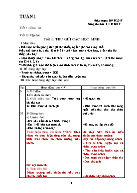 Giáo án Tổng hợp Lớp 5 - Học kỳ I - Năm học 2017-2018