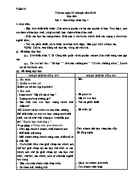 Giáo án Tổng hợp Lớp 5 - Tuần 1 - Năm học 2018-2019 (Bản 2 cột)