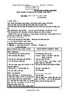 Giáo án Tổng hợp Lớp 5 - Tuần 1 - Năm học 2018-2019 - Vũ Thị Trân