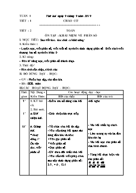 Giáo án Tổng hợp Lớp 5 - Tuần 1 - Năm học 2019-2020 (Bản 4 cột)