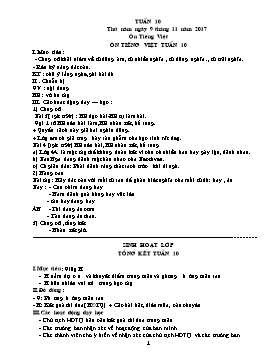 Giáo án Tổng hợp Lớp 5 - Tuần 10 - Năm học 2017-2018 (Buổi 2)