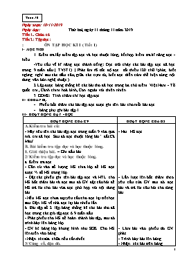 Giáo án Tổng hợp Lớp 5 - Tuần 10 - Năm học 2019-2020 (Bản 2 cột)