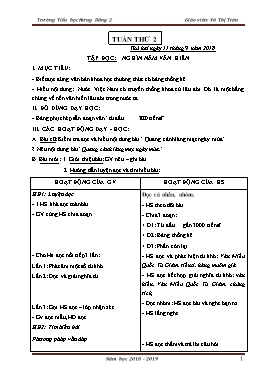 Giáo án Tổng hợp Lớp 5 - Tuần 2 - Năm học 2018-2019 - Vũ Thị Trân