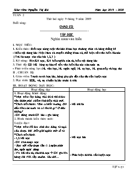 Giáo án Tổng hợp Lớp 5 - Tuần 2 - Năm học 2019-2020 - Nguyễn Thị Hà