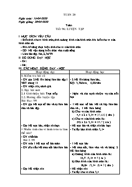 Giáo án Tổng hợp Lớp 5 - Tuần 20 - Năm học 2019-2020 (Bản 2 cột)