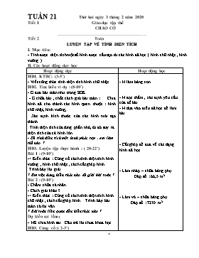 Giáo án Tổng hợp Lớp 5 - Tuần 21 - Năm học 2019-2020 (Bản 2 cột)