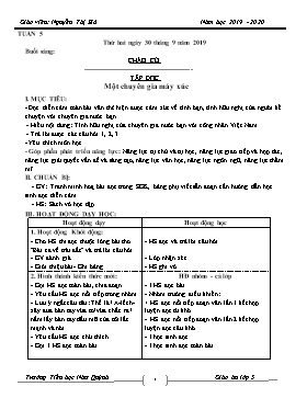 Giáo án Tổng hợp Lớp 5 - Tuần 5 - Năm học 2019-2020 - Nguyễn Thị Hà