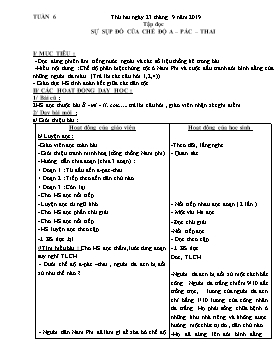 Giáo án Tổng hợp Lớp 5 - Tuần 6 - Năm học 2019-2020 (Bản 2 cột)