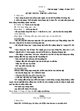 Giáo án Tổng hợp Lớp 5 - Tuần 6 - Năm học 2019-2020 (Bản đẹp)