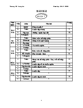 Giáo án Tổng hợp Lớp 5 - Tuần 7 - Năm học 2019-2020 - Trường TH Trung An