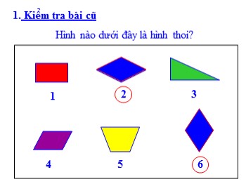 Bài giảng Toán lớp 4 - Tuần 27: Diện tích hình thoi