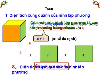 Bài giảng Toán lớp 5 - Bài 107: Diện tích xung quanh và diện tích toàn phần của hình lập phương