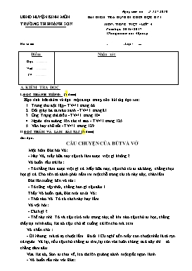 Bài kiểm tra định kì cuối học kỳ 1 môn Tiếng Việt lớp 4 - Năm học 2016-2017 - Trường Tiểu học Hoành Sơn