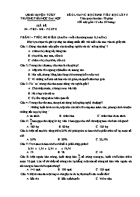 Đề Olympic học sinh tiểu học lớp 5 - Trường Tiểu học Đại Hợp