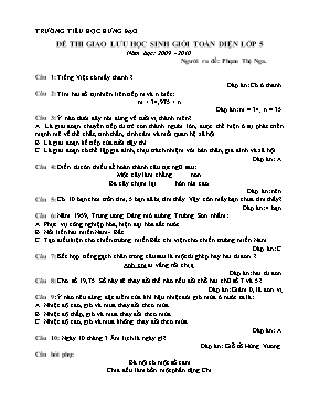 Đề thi giao lưu học sinh giỏi toàn diện lớp 5 - Năm học 2009-2010 - Phạm Thị Nga (Có đáp án)