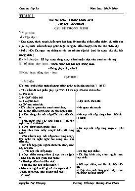 Giáo án Chương trình giảng dạy lớp 3 - Tuần 01 Năm học 2015-2016 - Trường Tiểu học Hiệp Hòa