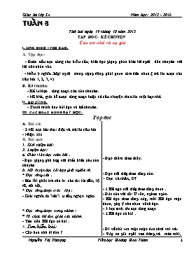 Giáo án Chương trình giảng dạy lớp 3 - Tuần 08 Năm học 2015-2016 - Trường Tiểu học Hiệp Hòa