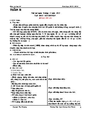 Giáo án Chương trình giảng dạy lớp 3 - Tuần 11 Năm học 2015-2016 - Trường Tiểu học Hoàng Hoa Thám
