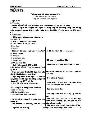 Giáo án Chương trình giảng dạy lớp 3 - Tuần 13 Năm học 2015-2016 - Trường Tiểu học Hoàng Hoa Thám