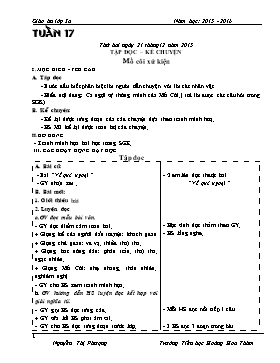 Giáo án Chương trình giảng dạy lớp 3 - Tuần 17 Năm học 2015-2016 - Trường Tiểu học Hoàng Hoa Thám