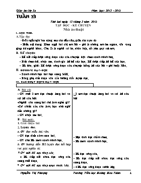 Giáo án Chương trình giảng dạy lớp 3 - Tuần 23 Năm học 2015-2016 - Trường Tiểu học Hoàng Hoa Thám