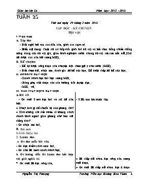 Giáo án Chương trình giảng dạy lớp 3 - Tuần 25 Năm học 2015-2016 - Trường Tiểu học Hoàng Hoa Thám