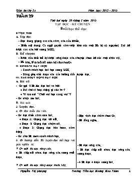 Giáo án Chương trình giảng dạy lớp 3 - Tuần 29 Năm học 2015-2016 - Trường Tiểu học Hoàng Hoa Thám