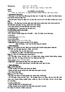 Giáo án Chương trình giảng dạy lớp 3 - Tuần 31 Năm học 2015-2016