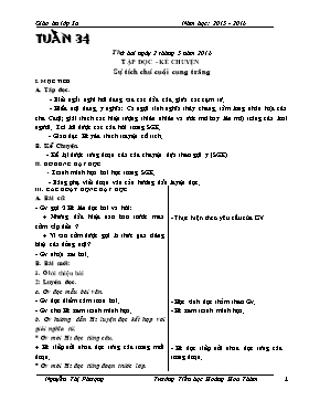 Giáo án Chương trình giảng dạy lớp 3 - Tuần 34 Năm học 2015-2016 - Trường Tiểu học Hoàng Hoa Thám