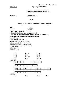 Giáo án Tổng hợp các môn Lớp 1, Tuần 7 - Năm học 2017-2018 - Bùi Thị Miền - Trường Tiểu học Thượng Quận