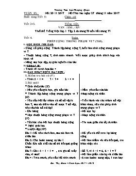 Giáo án Tổng hợp các môn Lớp 1, Tuần 13 - Năm học 2017-2018 - Bùi Thị Miền - Trường Tiểu học Thượng Quận