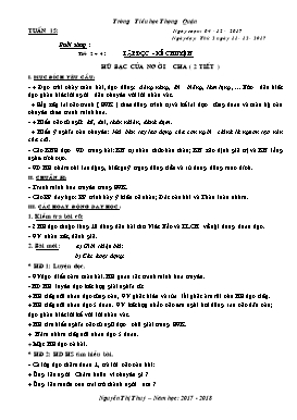 Giáo án Tổng hợp các môn Lớp 3, Tuần 15 - Năm học 2017-2018 - Nguyễn Thị Thúy - Trường Tiểu học Thượng Quận