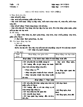 Giáo án Tin học lớp 3 - Bài 2: Tô màu bằng màu nền